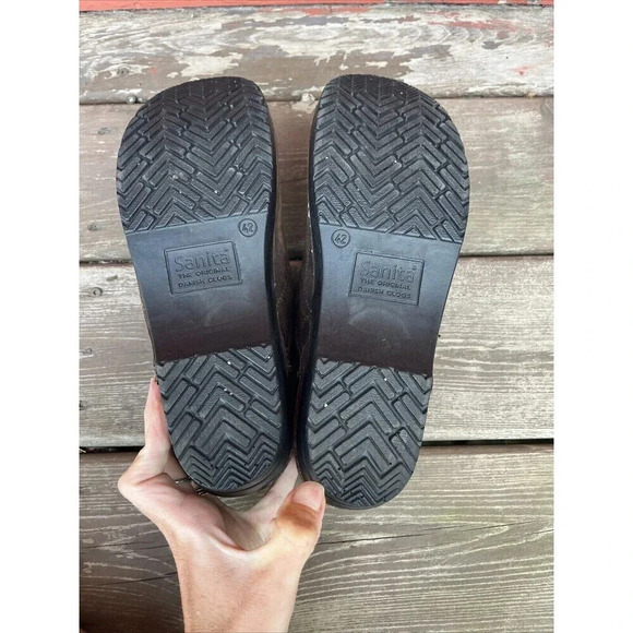 Sanita Brown Leather Original Danish Women's Casual Clogs Size EU 42 US 11 - Picture 6 of 6